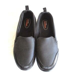 SafeTStep Comfort Black Slip On Shoes Womens Sz 6 Work Loafers Low Top Slip Res